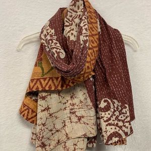 Handmade Cotton scarf shawl 30 x 80 One of a kind